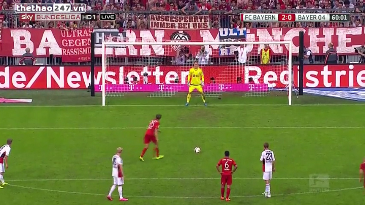 Video bàn thắng: Bayern Munich 3-0 Bayern Leverkusen (Vòng 3 Bundesliga 2015/2016)